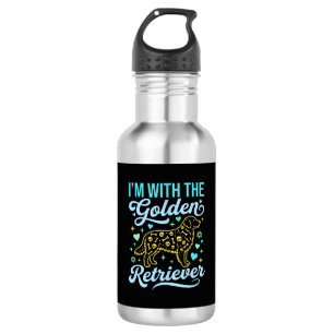 Bouteille D'eau Amoureux de Golden Retriever Motif Crâne Halloween