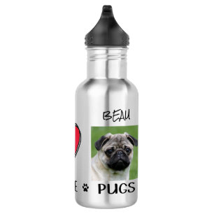 Bouteille D'eau Amoureux de les chiens de Carlins Peace Love