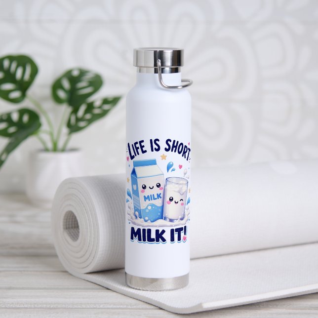Bouteille D'eau Amoureux du Lait Mignon (Yoga (pivoté))