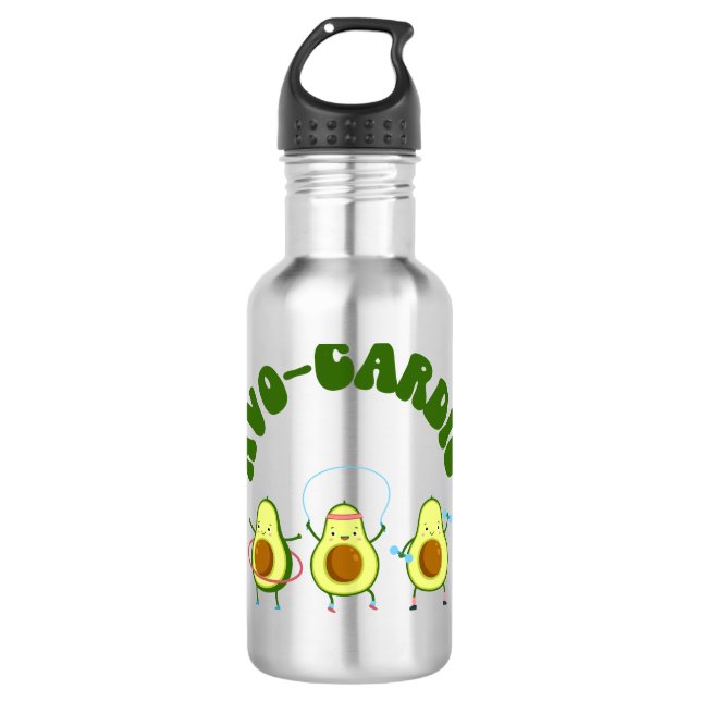 Bouteille D'eau Amusant Avocado Fitness (Devant)