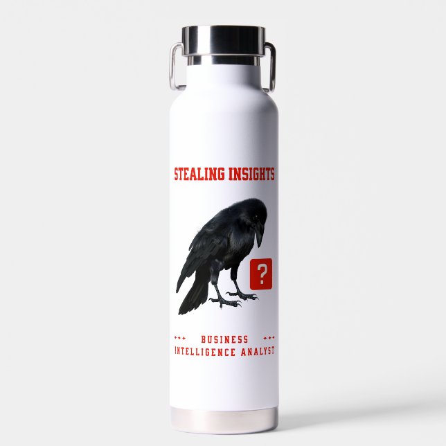 Bouteille D'eau Analyste en intelligence d'affaires Crow (Avant)