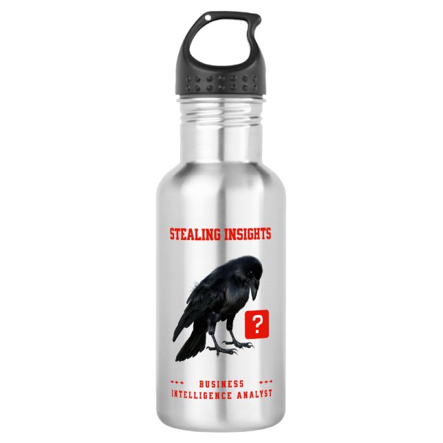 Bouteille D'eau Analyste en intelligence d'affaires Crow (Devant)