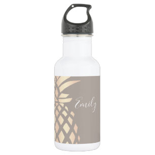 Bouteille D'eau Ananas rose et gris d'or d'en cuivre assez éléga