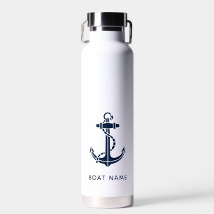 Bouteille D'eau Ancre Bleue Marine Nautique Croisière sur mesure