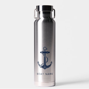 Bouteille D'eau Ancre Bleue marine Nautique Famille de croisière S