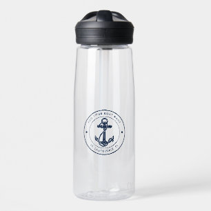 Bouteille D'eau Ancre de bateau nautique et nom personnalisé