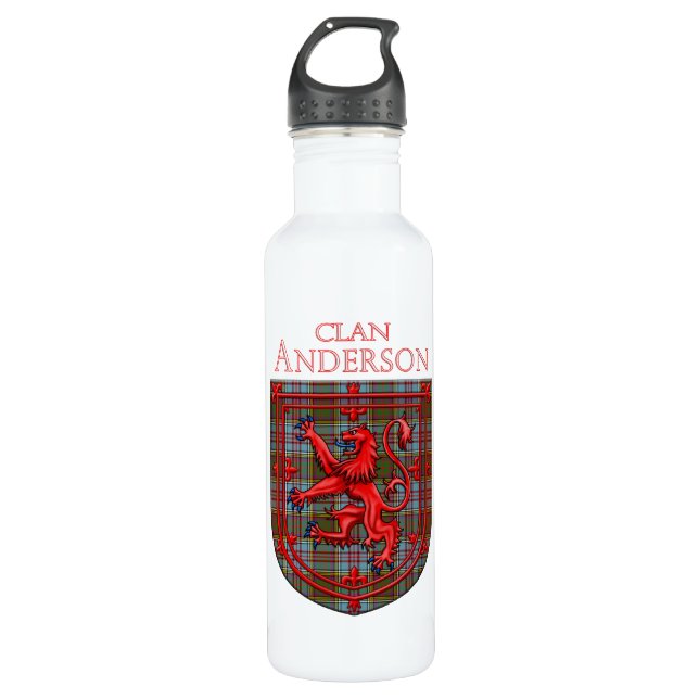 Bouteille D'eau Anderson Tartan Scottish Plaid Lion Rampant (Devant)