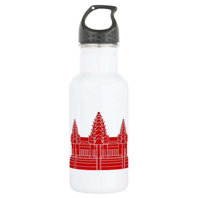 Bouteille D'eau Angkor Vat Cambodgien / Drapeau Khmer (Devant)