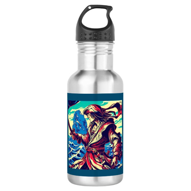 Bouteille D'eau Anime de pirate d'Imaginaire - Coupe de bois 2 (Devant)