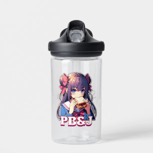 Bouteille D'eau Anime Girl mangeant un sandwich PB&J