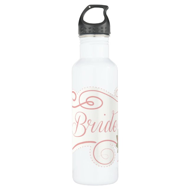 Bouteille D'eau Anneaux Et Fleurs Mariages De Mariage (Devant)