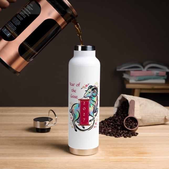 Bouteille D'eau Année de la Chèvre 2027 (Café (pivoté))