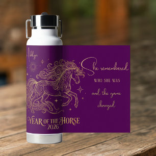 Bouteille D'eau Année du Cheval Motivation Nom Personnalisé