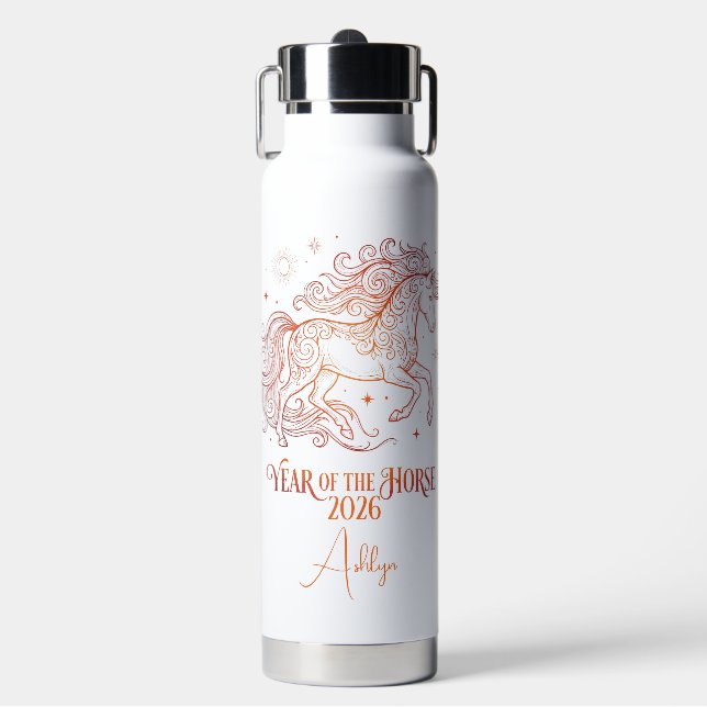 Bouteille D'eau Année du Cheval Motivationnel (Salle de sport)