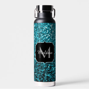 Bouteille D'eau Aqua bleu Turquoise faux parties scintillant scint