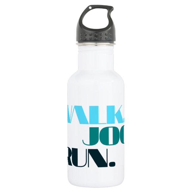 Bouteille D'eau AQUA WALK JOG RUN (police CHUNKY) (Devant)