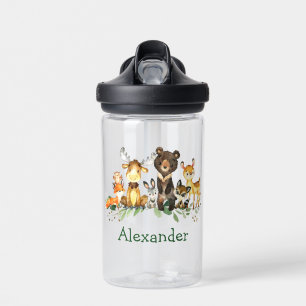Bouteille D'eau Aquarelle Bois Animaux forestiers