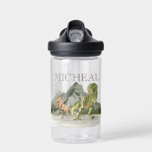 Bouteille D'eau Aquarelle Dinosaure T-Rex Tyrannosaurus nom