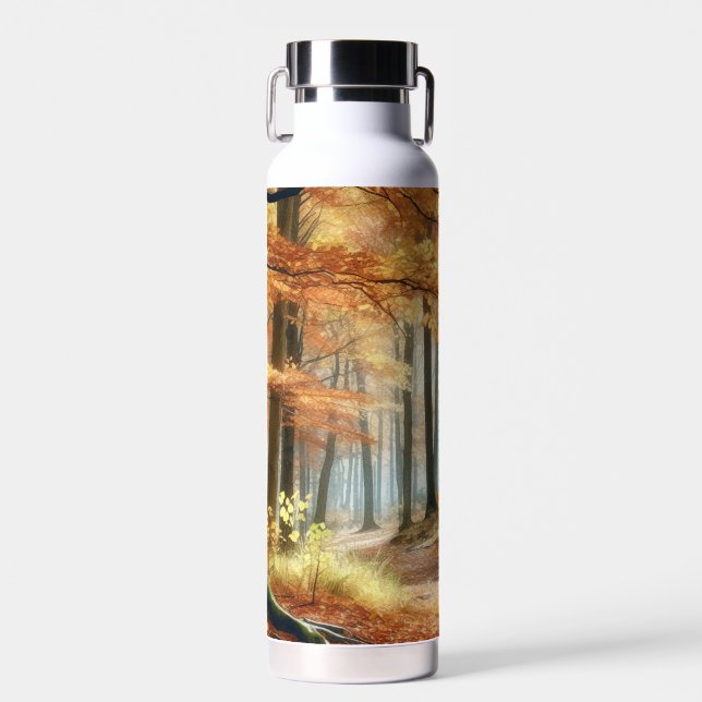 Bouteille D'eau Aquarelle Forêt d'automne : Art d'automne (Avant)