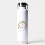 Bouteille D'eau Aquarelle personnalisée Boho Rainbow<br><div class="desc">Bouteille d'eau personnalisée Boho arc-en-ciel script signature nom bouteille d'eau. Ajoutez simplement votre nom. Pour les boissons chaudes et froides, </div>