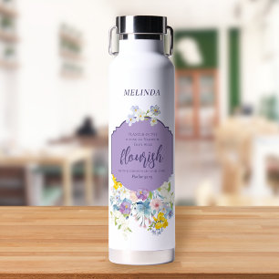 Bouteille D'eau Aquarelle Ressort Florales Bible Verse Personnalis