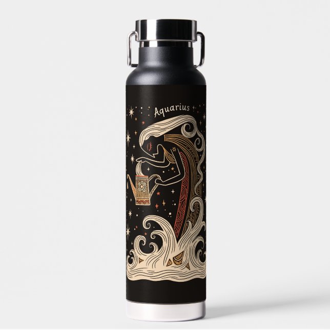 Bouteille d'eau Aquarius Celestial Zodiac Art (Avant)