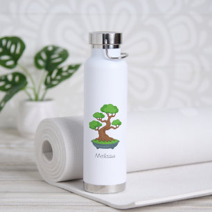 Bouteille D'eau Arbre Bonsaï Japonais Tordu Texte Personnalisé