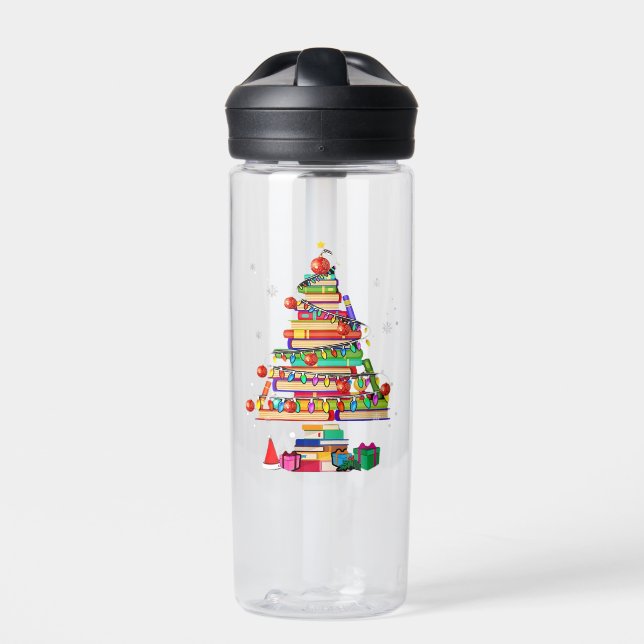 Bouteille D'eau Arbre de la bibliothèque de joyeux Noël (Extérieur)