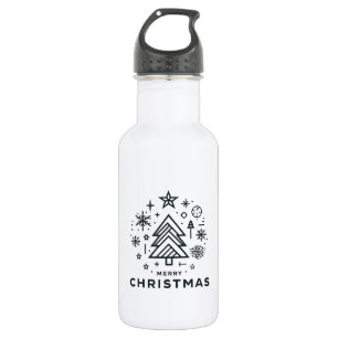 Bouteille D'eau Arbre de Noël minimaliste Joyeux design de Noël