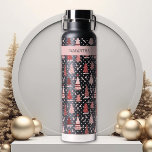 Bouteille D'eau Arbre de Noël rose personnalisé<br><div class="desc">This design may be personalized in the area provided by changing the Phoand/or text. Or it can be customized by choosing the click to customize further option and delete or change the color of the background, add text, change the text color style, or delete the text for an image only...</div>