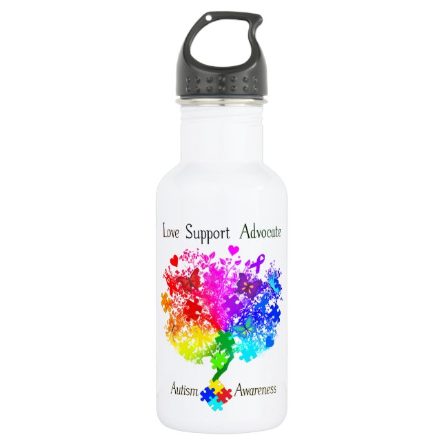 Bouteille D'eau Arbre de spectre autistique (Devant)