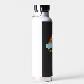 Bouteille d'eau arc-en-ciel personnalisée | Nom pe