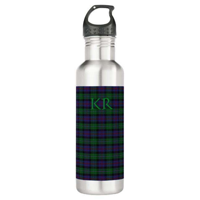 Bouteille D'eau Argyll District Tartan avec monogramme / initiales (Devant)