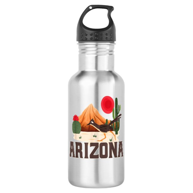Bouteille D'eau Arizona Roadrunner Retro Boho Desert Cactus (Devant)