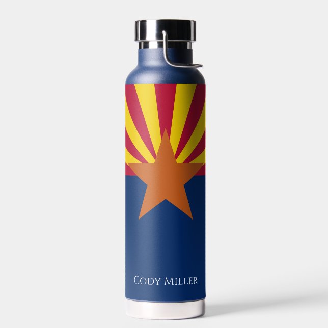 Bouteille D'eau Arizona State Flag Personnalisez le nom Hot or Col (Gauche)