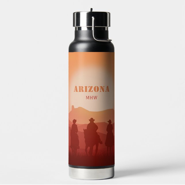 Bouteille D'eau Arizona Sunset monogramme personnalisé (Gym)