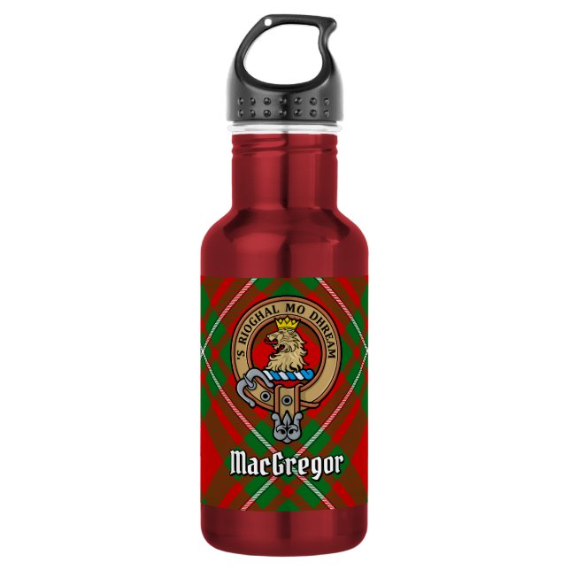Bouteille D'eau Armoiries du Clan Gregor sur tartan (Devant)