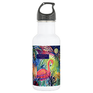 Bouteille D'eau Art de Flamant rose d'île de Sanibel