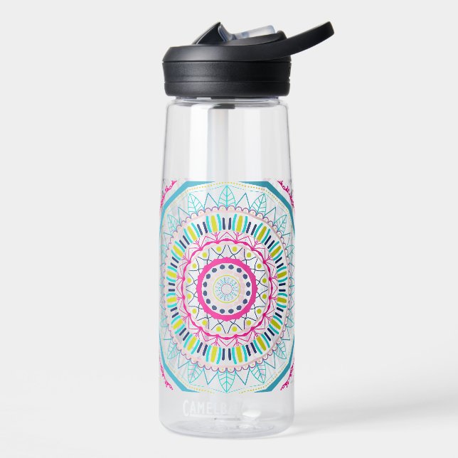 Bouteille D'eau Art de mandala coloré vibrant (Gauche)
