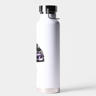 Bouteille D'eau art dessinée à la main avec œil plissé violet