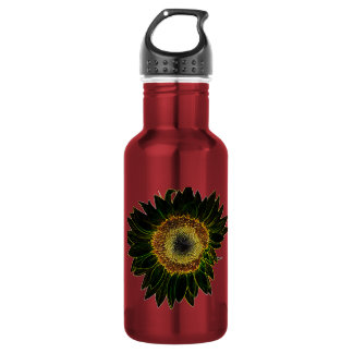 Bouteille D'eau Art floral minimaliste néon jaune tournesol