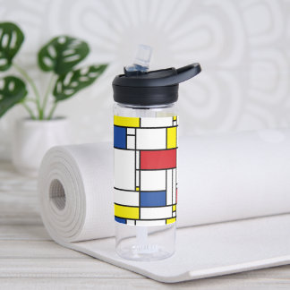 Bouteille D'eau Art Moderne Géométrique Minimaliste De Stijl Mondr