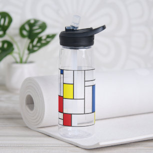 Bouteille D'eau Art Moderne Géométrique Minimaliste De Stijl Mondr