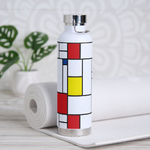 Bouteille D'eau Art Moderne Géométrique Minimaliste De Stijl Mondr