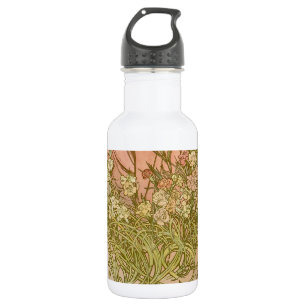 Bouteille D'eau Art Nouveau Alphonse Mucha Fleurs de carnation flo