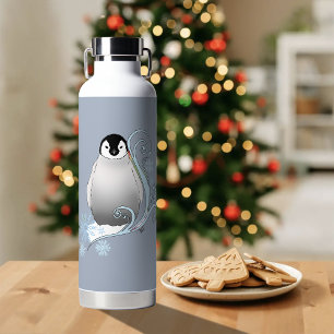 Bouteille D'eau Art Nouveau Flocons de Neige Manchot Hiver Fantais