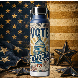 Bouteille D'eau Art populaire patriotique américain vintage Vote D