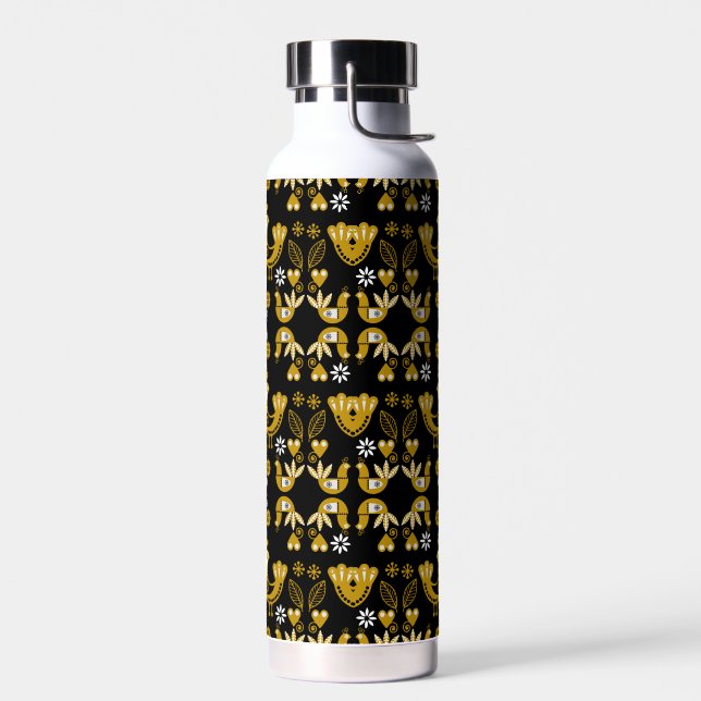 Bouteille D'eau Art populaire scandinave  Oiseaux (Gauche)