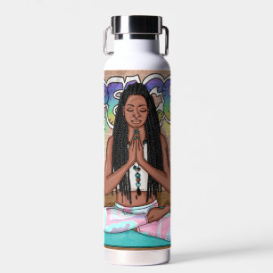 Bouteille D'eau Art urbain   Jolie femme faisant la méditation