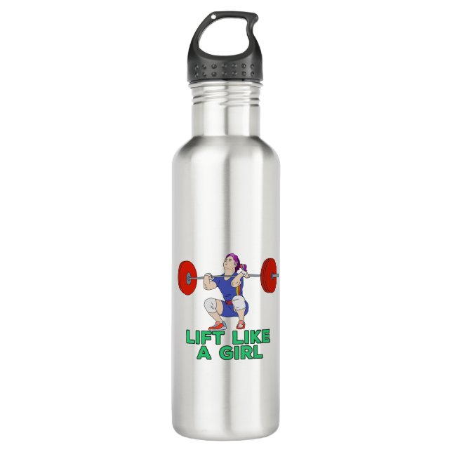 Bouteille D'eau Ascenseur comme une fille (Devant)
